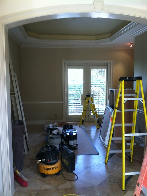 Faux Finishing Dining Room Before Naples Fl Art-Faux Designs Inc 239 417 1888