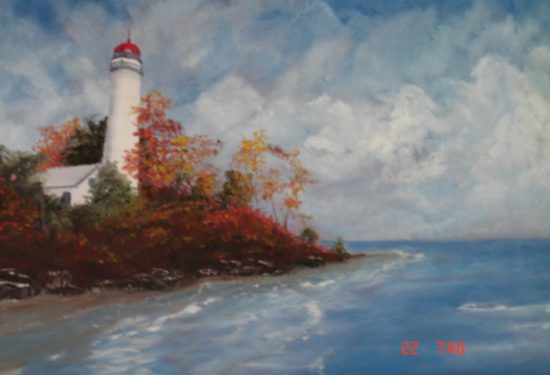Lighthouse oil on canvas Art Morehead